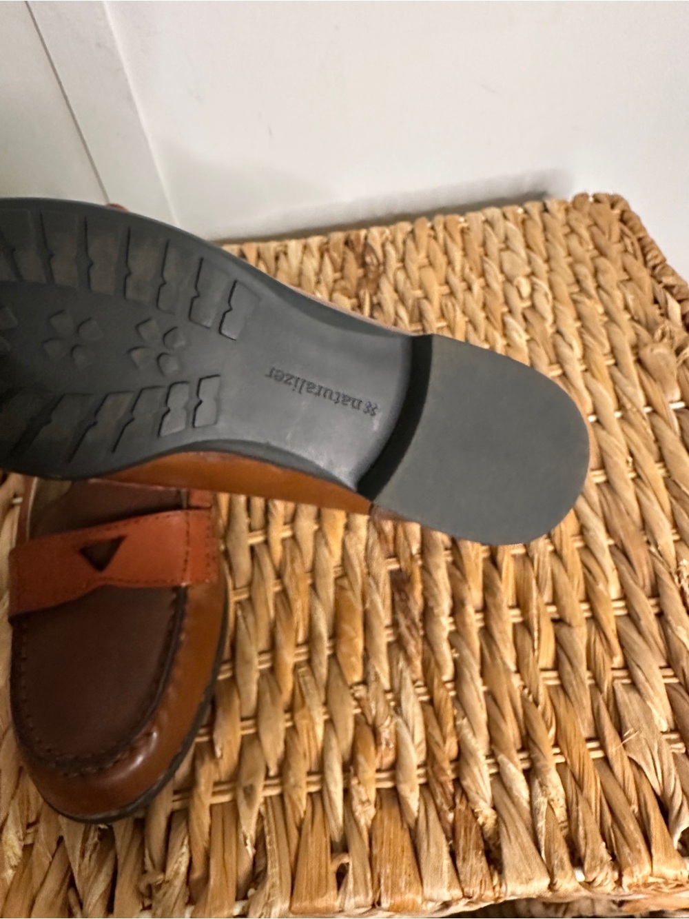 Naturalizer Two-Tone Brown & Cognac Leather Penny Loafers - Picture 2 of 11